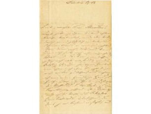 Originalbrief Clara Schumanns an Alwine Schroedter, geschrieben in Düsseldorf