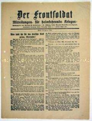 Mitteilungsblatt für Kriegsheimkehrer "Der Frontsoldat"