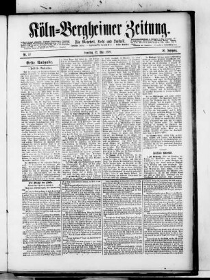 Köln-Bergheimer Zeitung. 1880-1899