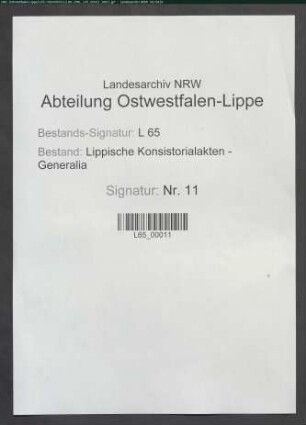 Manuskript der Kirchenordnung von 1684