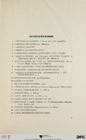 Kunstgewerbe (Nr. 1-83)