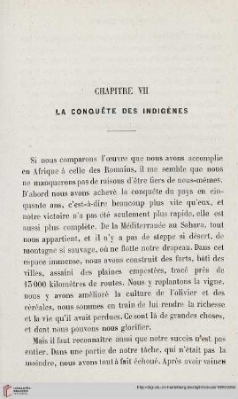 Chapitre VII: La Conquête des indigenes