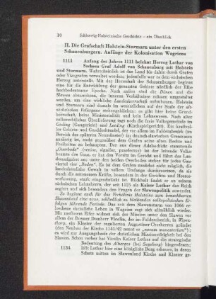 II. Die Grafschaft Holstein-Stormarn unter den ersten Schauenburgern. Anfänge der Kolonisation Wagriens
