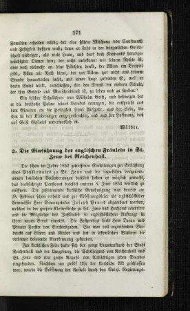 ¬Die¬ Einführung der englischen Fräulein in St. Zeno bei Reichenhall