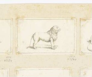 Stehender Löwe nach rechts, Blatt 2 der Folge "Receuil de lions"