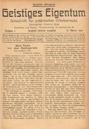 Nummer 2 (15. Oktober 1909)