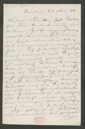 Brief an Carl Mendelssohn Bartholdy : 27.11.1871