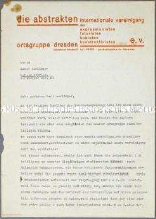 Schreiben des Malers Edmund Kesting an den Maler Oskar Nerlinger u.a. zur Großen Berliner Kunstausstellung 1931 - Sachkonvolut