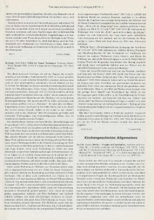Kirchengeschichte: Allgemeines