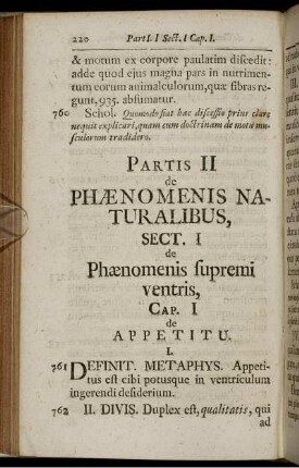Partis II de Phænomenis Naturalibus