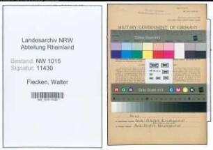 Entnazifizierung Walter Flecken , geb. 04.11.1910 (Wagenmeister)
