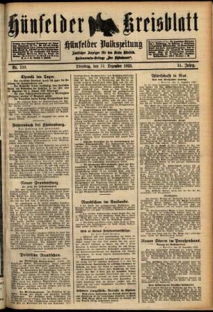 Ausgabe vom Dienstag, den 15. Dezember 1925.