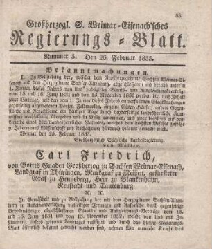 Nr. 3 : 26. Februar 1833