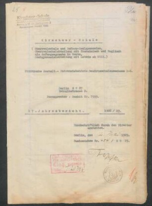 1928/29: Jahresbericht ... - 1928/29