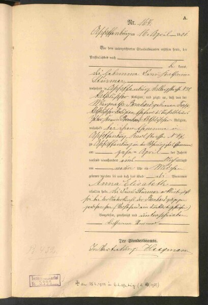 Standesamtsbuch der Stadt Aschaffenburg: Geburten 365/1900 - 184/1901