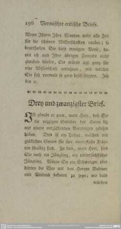 Drey und zwanzigster Brief