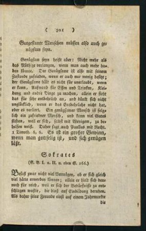 301-324, d) Gutgesinnte Menschen müssen auch genügsam seyn