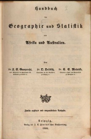 Handbuch der Geographie und Statistik für die gebildeten Stände, 2,1.2. Handbuch der Geographie und Statistik von Afrika und Australien