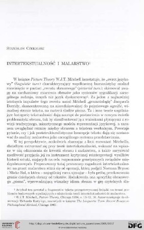 16: Intertektstualność i malarstwo
