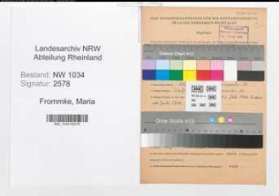 Entnazifizierung Maria Frommke , geb. 19.02.1911 ()