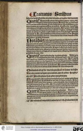 Queritur quare Petrus Hyspanus definit hic individuum. Dicendum quod hoc facit propter duplicem rationem, prima est quia in arbore ponitur individuum...