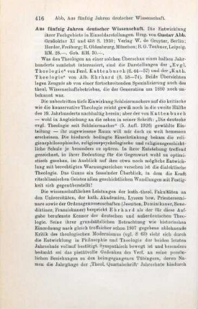 416-417 [Rezension] Aus fünfzig Jahren deutscher Wissenschaft