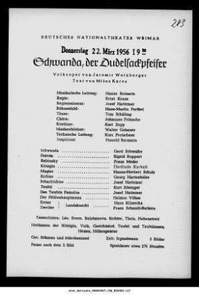 Schwanda, der Dudelsackpfeifer