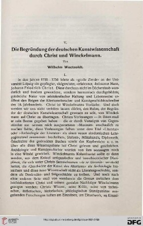 Die Begründung der deutschen Kunstwissenschaft durch Christ und Winckelmann