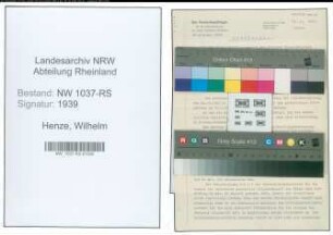 Entnazifizierung Wilhelm Henze , geb. 02.02.1900 ()