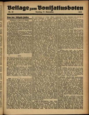 Zweite Ausgabe vom Sonntag, den 27. November 1932.