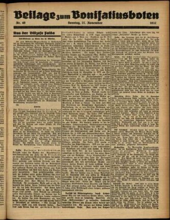 Zweite Ausgabe vom Sonntag, den 27. November 1932.
