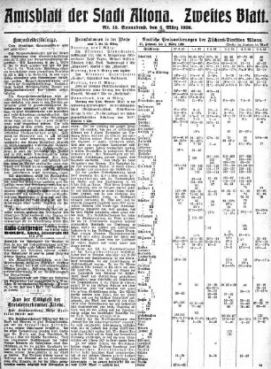 Nummer 10. Zweites Blatt. : Sonnabend, den 6. März 1926