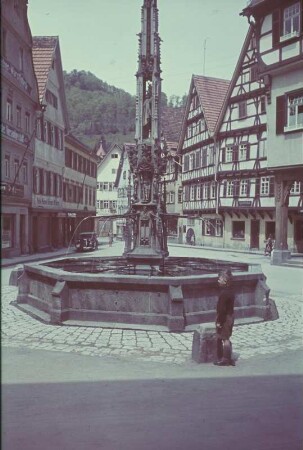 Marktbrunnen : Bad Urach, Markt. Marktbrunnen (Kopie von 1904/1905 nach Original um 1500)