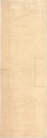 Fischer, Theodor; Würzburg, Münsterplatz; Sparkasse - Fensterbank u. Gurtgesims am Mittelbau - Fensterbank am Ostbau (Schnitte)