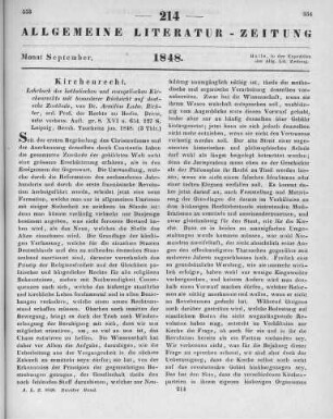 Richter, A. L.: Lehrbuch des katholischen und evangelischen Kirchenrechts mit besonderer Rücksicht auf deutsche Zustände. 3. Aufl. Leipzig: Tauchnitz 1848