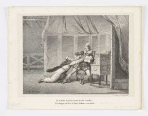 Ermordung Heinrichs III. von Jacques Clément, aus: Voltaire, "La Henriade", Paris 1825