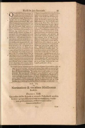 Tit. III. De Nominatione & vocatione Ministrorum Ecclesiae