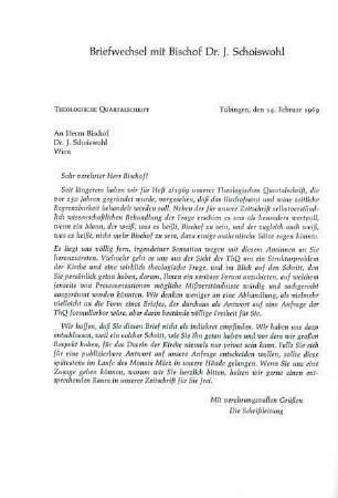 166-170 Briefwechsel mit Bischof Dr. J. Schoiswohl