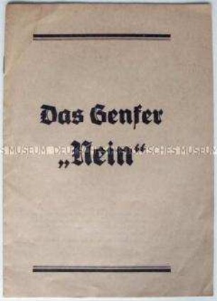Propagandaschrift der NSDAP zum Austritt Deutschlands aus dem Völkerbund