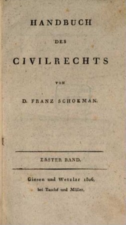 Handbuch des Civilrechts. 1. (1806)