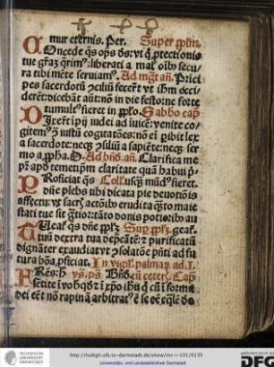 Psalmus: Benedictus cum ceteris, Capitulum: Fratres, hoc sentite in vobis