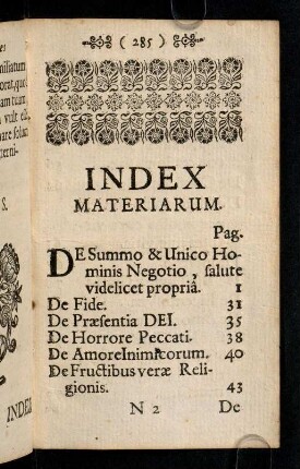 285-290, Index Materiarum.
