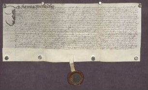 Gültbrief des Hans Bremscher von Weißenstein gegen die Pfleger der St. Michaels-Pfründe zu Pforzheim