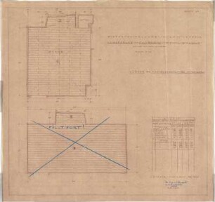 Schneider - Esleben, Paul; Dorsten - Lembeck, Schloss 2; Wasserschloss Lembeck, Wiederherstellung und Umbau zur Trinkerheilanstalt - ehemalige Küche: Erneuerung Fussboden (Aufsicht)