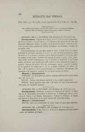 Estratti dai verbali.