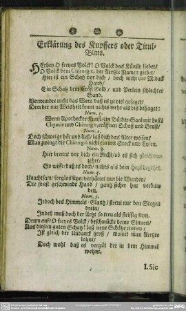 Erklärung des Kupffers oder Titul-Blats