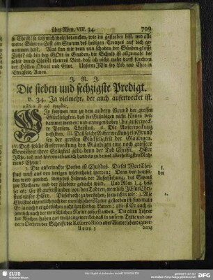 Die sieben und sechzigste Predigt