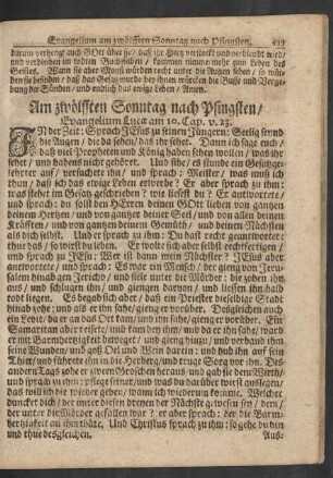 Am zwölften Sonntag nach Pfingsten / Evangelium Lucae am 10. Cap. v. 23.