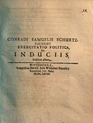 Exercitatio politica de induciis