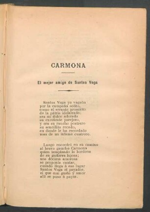Carmona : El mejor amigo de Santos Vega